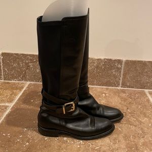 Riding Boots with Gold Buckle